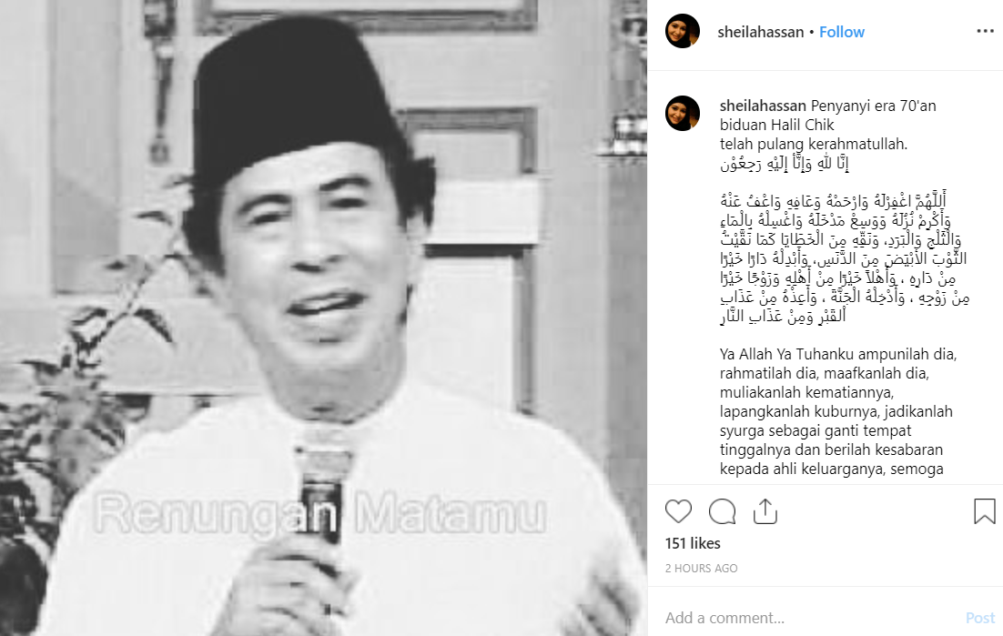 Penyanyi asal Lagu Lenggang Mak Limah, Halil Chik Pergi Buat Selamanya 1 Capture 11