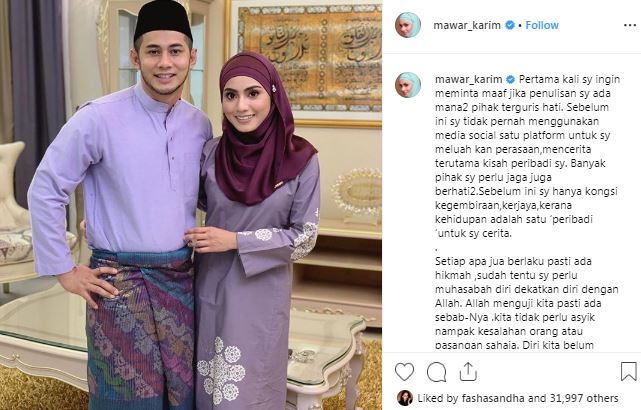 Selepas Fizo Omar Cakap "Apa Pun Keputusan Saya Terima", Akhirnya Mawar Karim Pula Buka Mulut 1 bw62