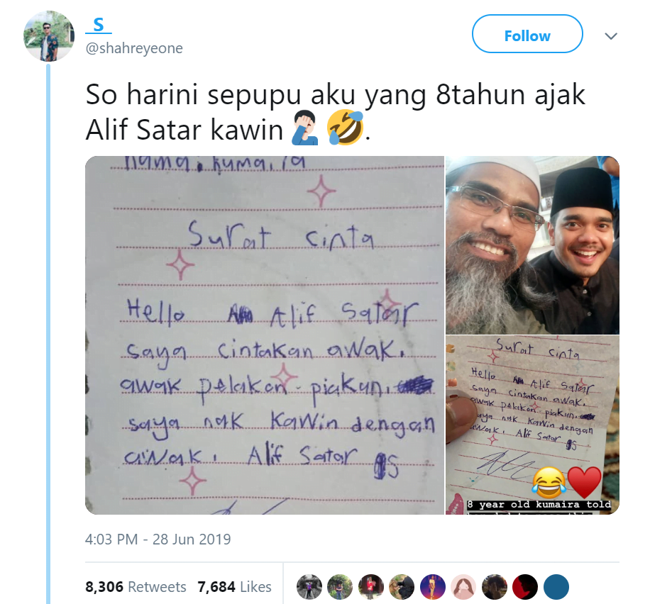 Alif Satar Terima Surat Cinta daripada Peminat, Ini Respon Nya 1 d