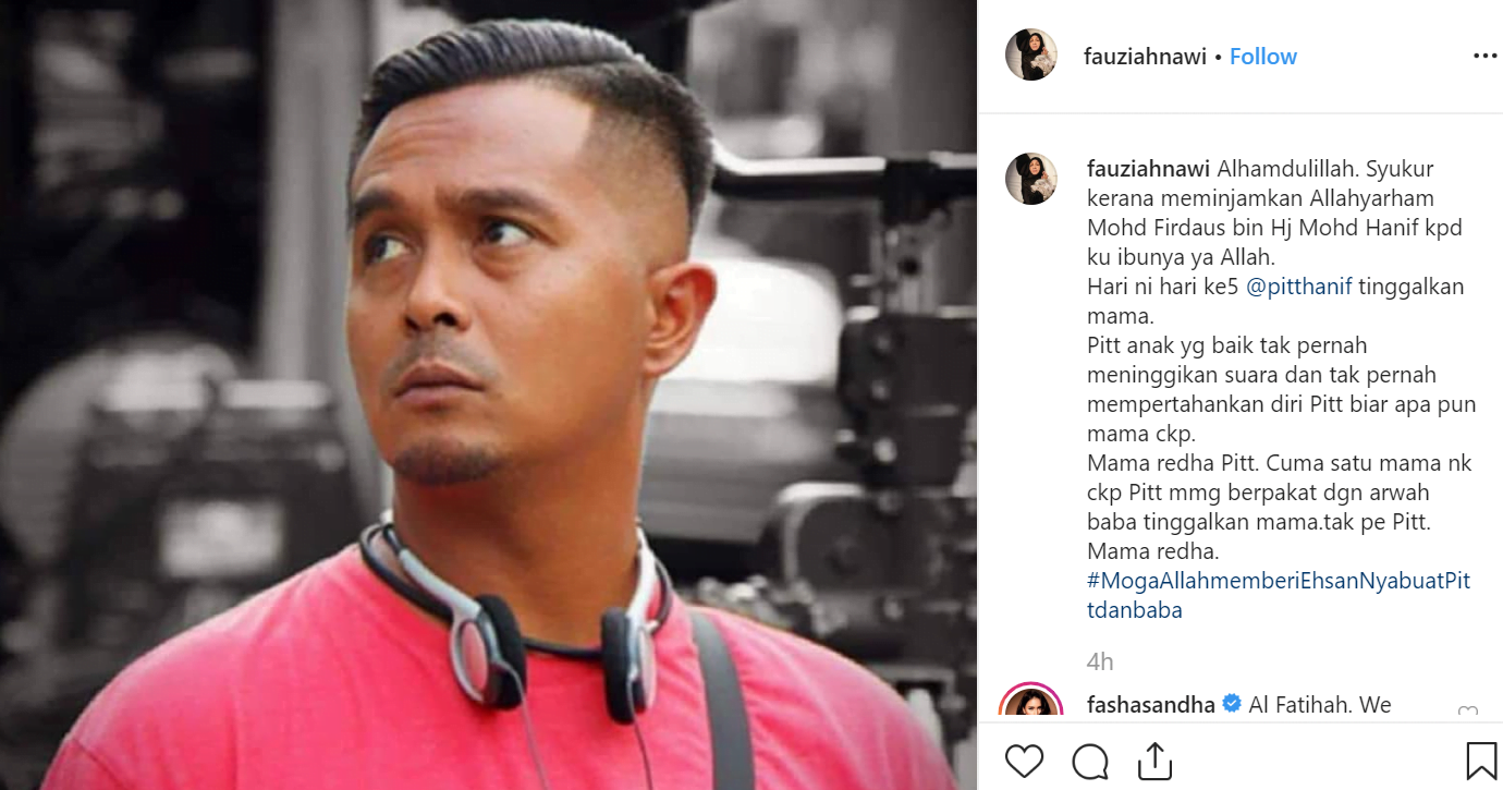 Setelah Lima hari pemergian Pitt Hanif, Ini Luahan Fauziah Nawi 2 req