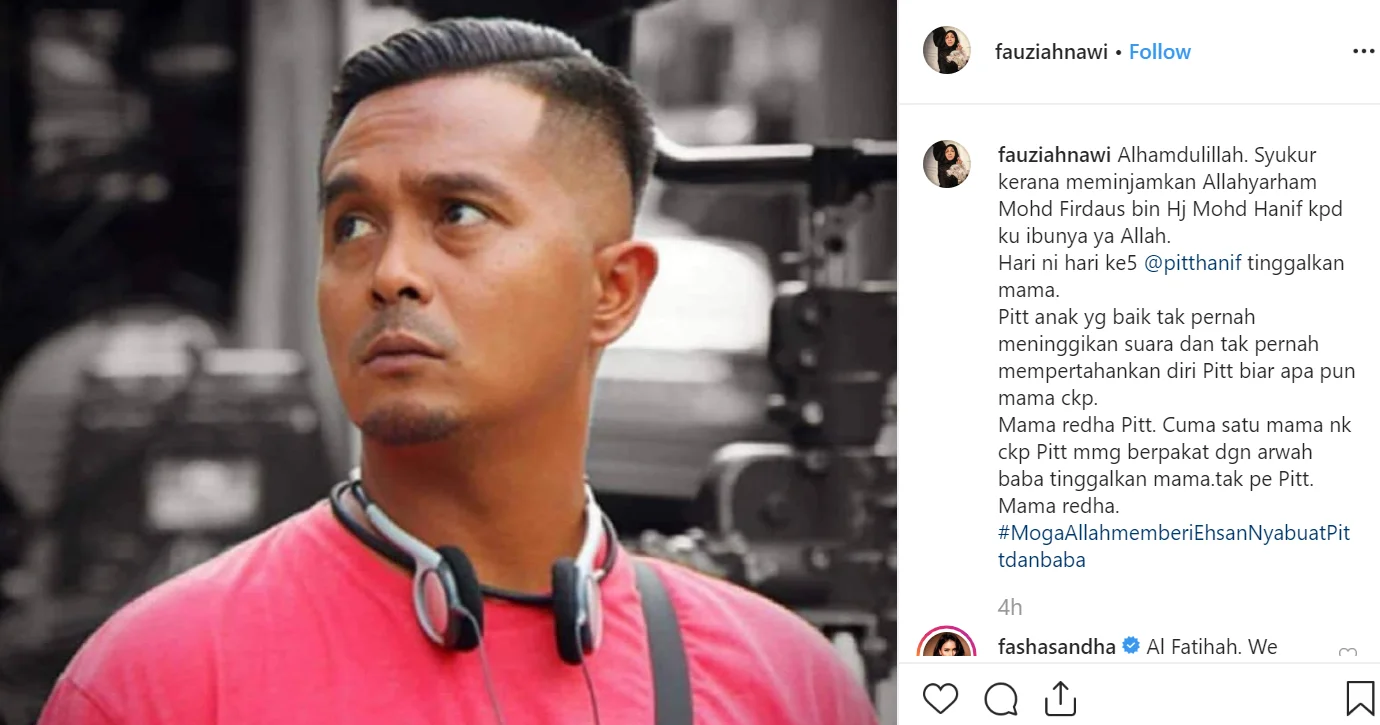 Setelah Lima hari pemergian Pitt Hanif, Ini Luahan Fauziah Nawi 2 req