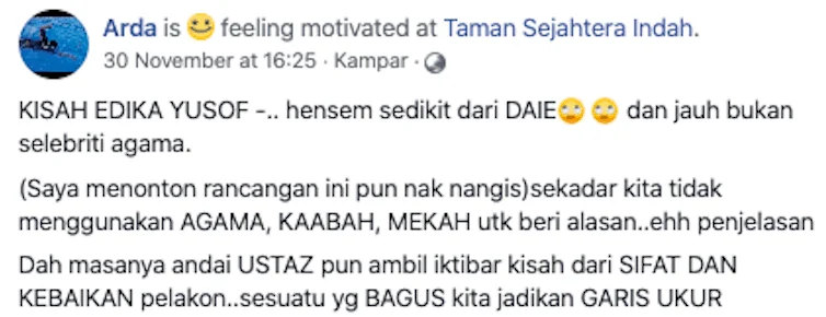 Edika Yusof Sanggup 14 tahun Jaga Isteri Lumpuh, Tahap Kesetiaan Dibanding Dengan Da’i 3 28