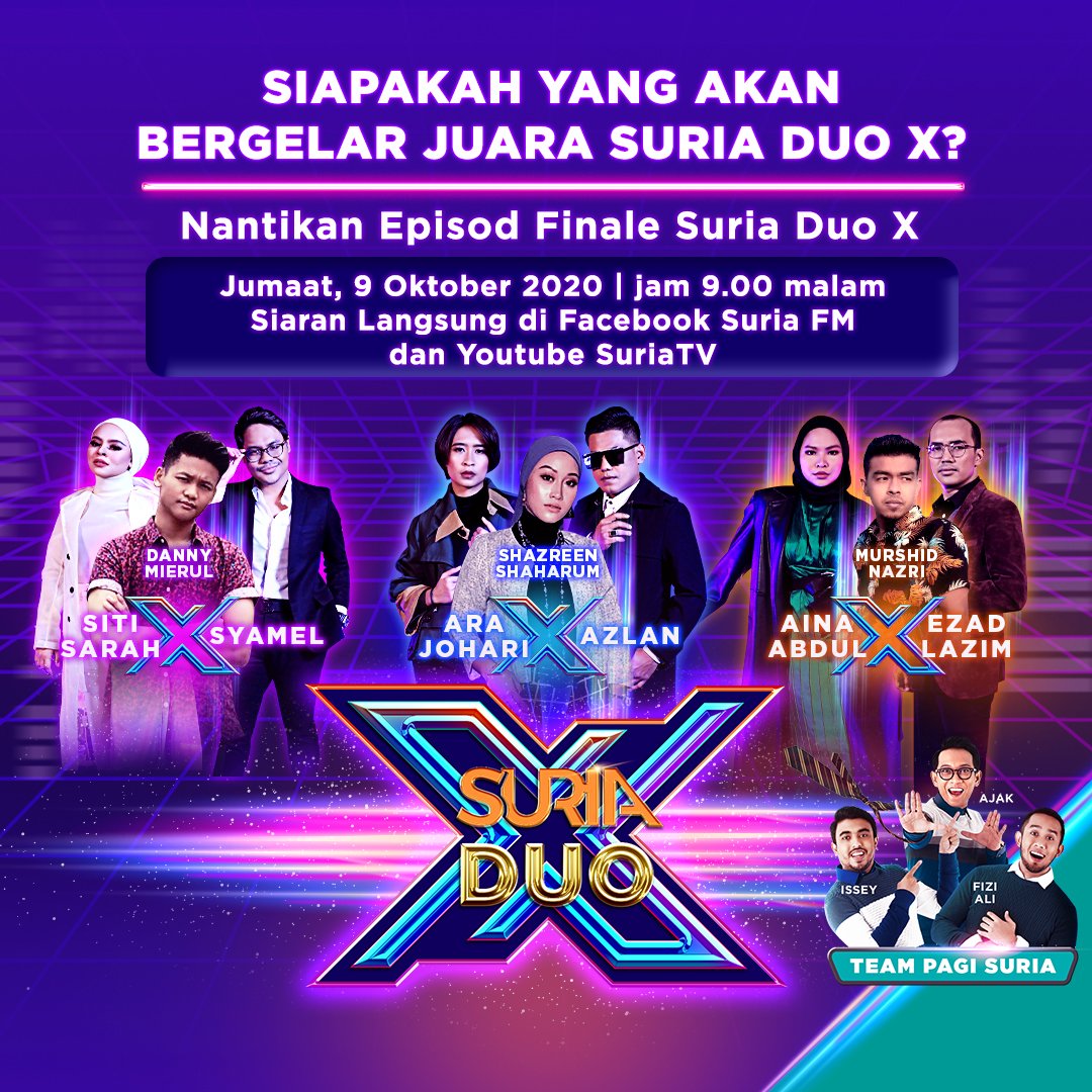 Finalis Kumpulan Manakah Yang Akan Bergelar Juara SURIA DUO X? 2 FINALE SURIADUOX ig post NO HANDLES