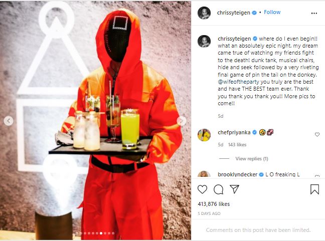 Netizen Berang Dengan Parti Tema ‘Squid Game’ John Legend Dan Chrissy Teigen 4 xxxx 1