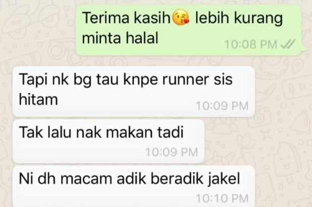 "Kenapa Runner Sis Hitam, Tak Lalu Nak Makan Tadi" -Netizen 4 daebaking.co Kenapa Runner Sis Hitam Tak Lalu Nak Makan Tadi Netizen ttt