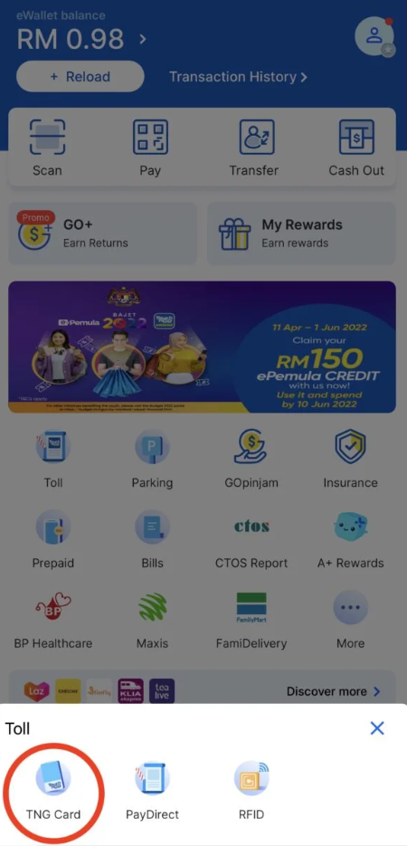 Semak Baki Kredit Touch 'n Go (TNG) pada Mykad anda dengan mudah 2 daebaking.co tng22