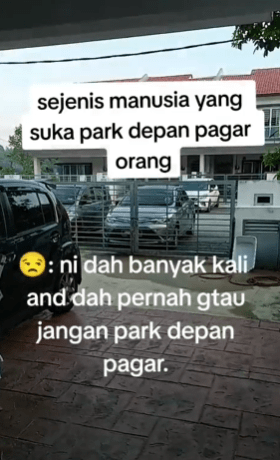 Rakaman Jiran Parking Depan Rumah Undang Amarah, Netizen Turut Berkongsi Pengalaman Sama 1 jiran1