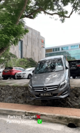 "Biasa Myvi Je Buat Hal, Ni Mercedes Pulak"-Mercedes Terlajak Parking Tarik Perhatian Netizen 1 mercedes