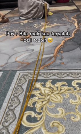 Beli Tasbih Sampai Boleh Kongsi Satu Saf, Ramai Terhibur Lihat Tasbih Panjang Ini 1 tasbih1