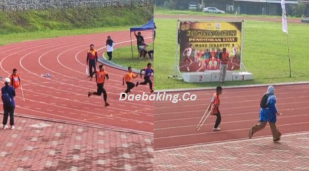 Temani Anak Murid OKU Berlari Hingga Ke Penamat, Situasi Ini Buat Ramai ...