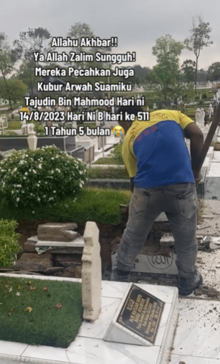 Kepok Kubur Suami Dipecahkan Selepas Setahun, Raungan Wanita Ini Raih Perhatian 1 kepok1