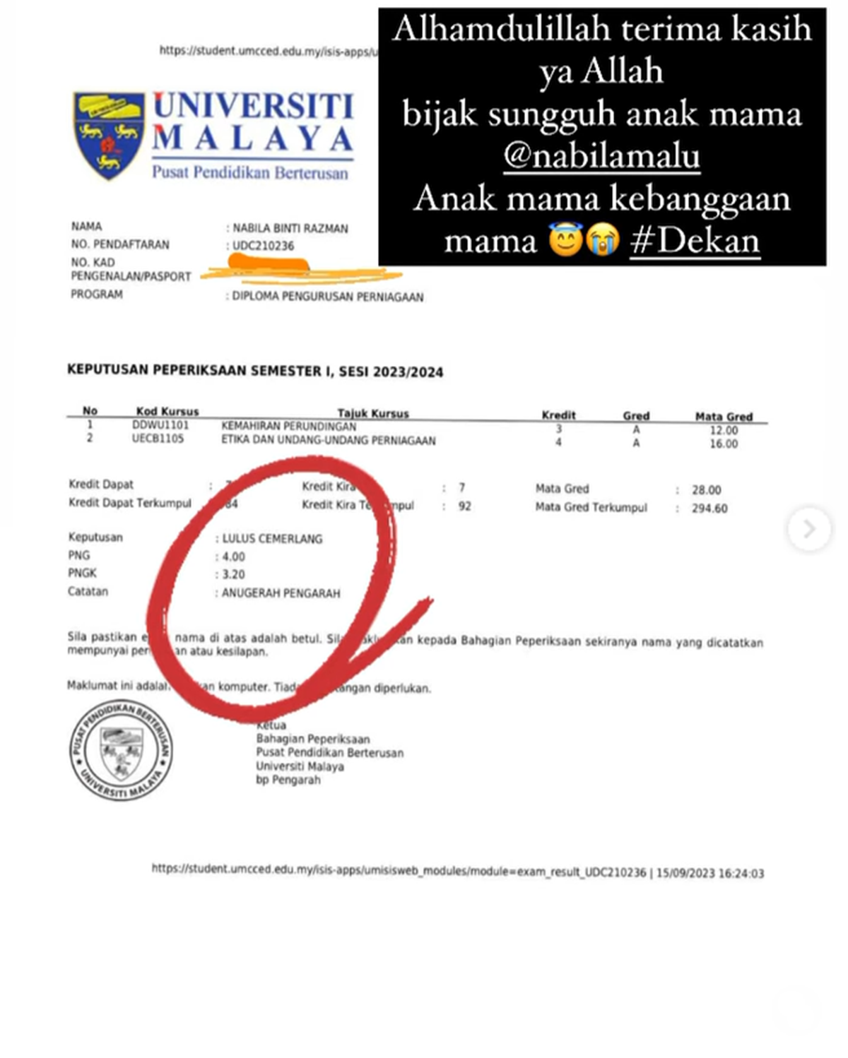 Perlekehkan Anak Dapat Keputusan 4 Flat, sekali Tindakan Kak KM Raih Tumpuan Ramai 1 kak km
