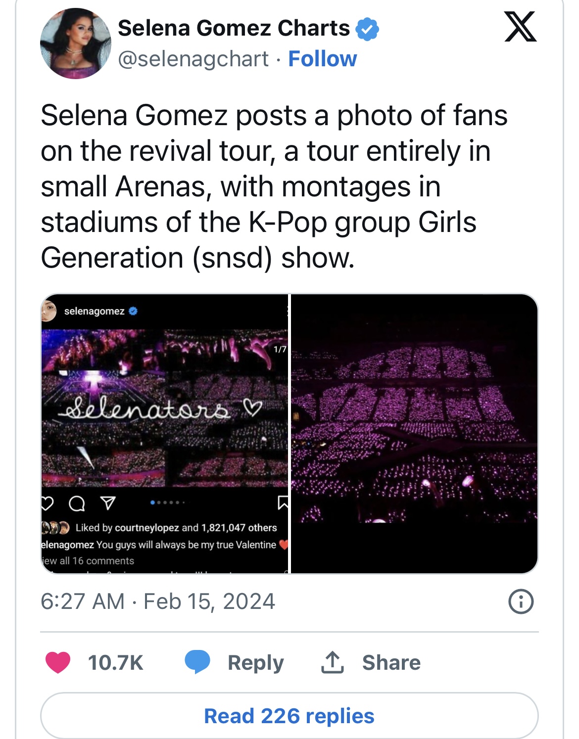 Selena Gomez Dikecam Teruk Oleh Knetz Kerana Menggunakan Foto Peminat SNSD Kpop Dalam Laman Instagramnya 5 Selena gomez